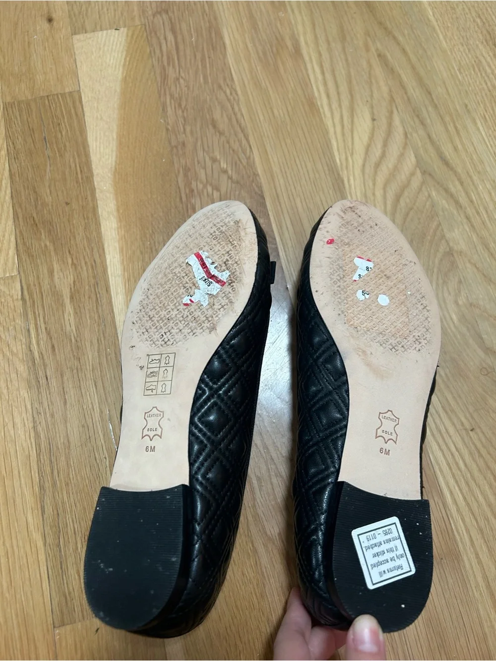 Tory Burch Marion Black Quilted Ballet Flat with Bow Size 6